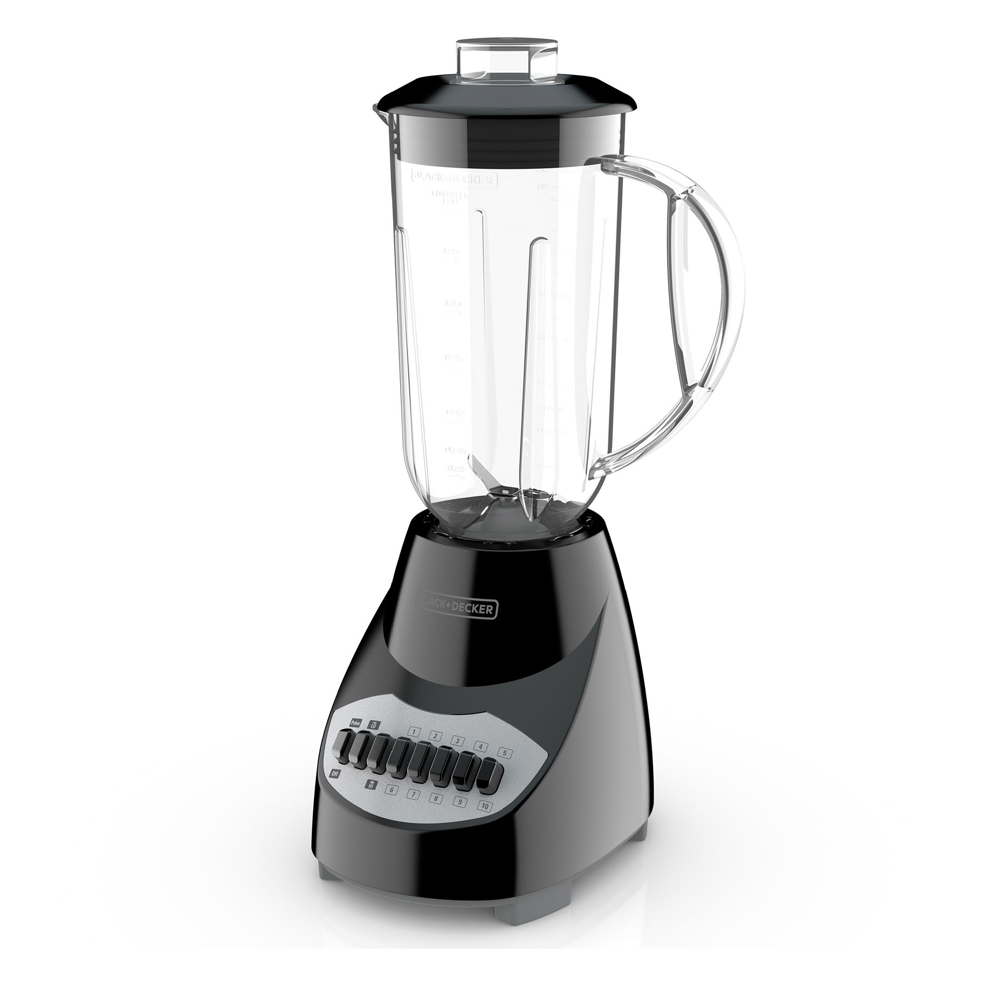 BLACK+DECKER BL2010BP Countertop Blender with 6-Cup Plastic Jar, 10-Speed Settings, Black Blender